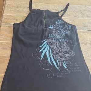 Harley-Davidson Black Tank Top with Blue Design